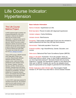 Life Course Indicator: Hypertension