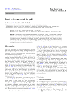 Bond order potential for gold