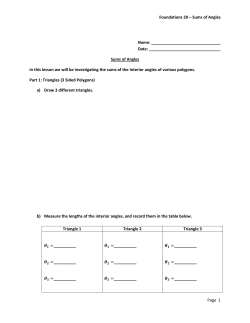 Foundations 20 &ndash; Sums of Angles Page 1 Name: Date: Sums of