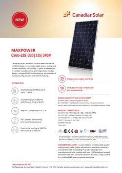 Datasheet CS 340w Mono Silver Frame
