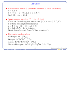 Lecture 15: Atoms/Molecules Handout - EECS: www