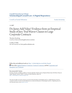 Do Juries Add Value? Evidence from an Empirical Study of Jury Trial