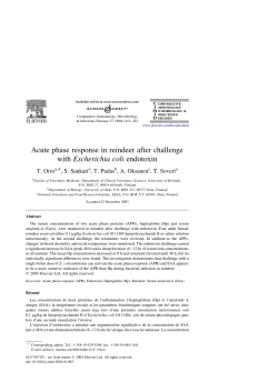 Acute phase response in reindeer after challenge
