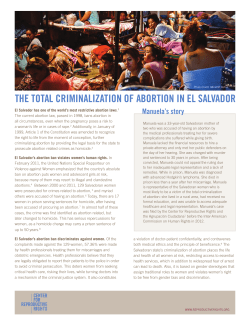 The Total Criminalization of Abortion in El Salvador