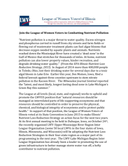 Combating Nutrient Pollution - League of Women Voters Lake