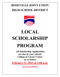local scholarship program - Roseville Joint Union High School District