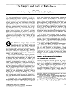 The Origins and Ends of Giftedness