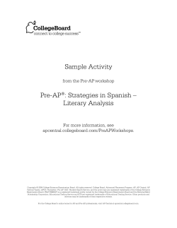 Sample Activity Pre-AP&reg;: Strategies in Spanish