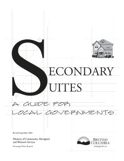 Secondary Suites - Guide for Local Governments