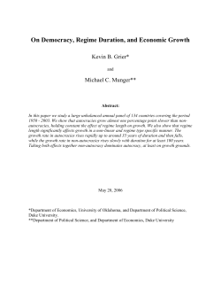 On Democracy, Regime Duration, and Economic Growth