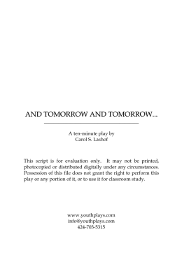 and tomorrow and tomorrow