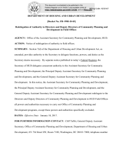 DEPARTMENT OF HOUSING AND URBAN DEVELOPMENT