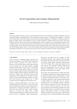 Service Expectations and Consumer Ethnocentrism