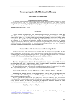 The energetic potential of bioethanol in Hungary