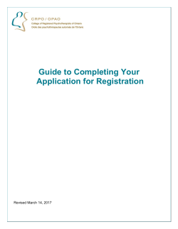 Guide to Completing Your Application