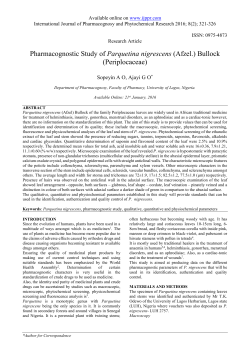 Pharmacognostic Study of Parquetina nigrescens