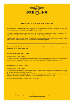 BREITLING MAINTENANCE SERVICES