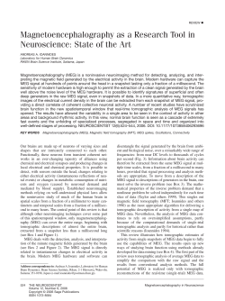 Magnetoencephalography as a Research Tool in Neuroscience