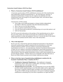 Factoryless Goods Producer (FGP) Fact Sheet 1. What is a