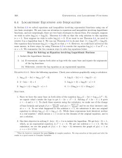 6.4 Logarithmic Equations and Inequalities