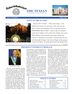 the texian - The Sons of the Republic of Texas