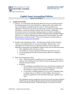 Capital Asset Accounting Policies