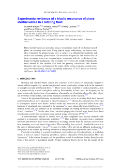 Experimental evidence of a triadic resonance of plane inertial waves