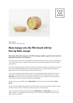 Mona Isotupa wins the FDS Award with her Pine Lip Balm concept