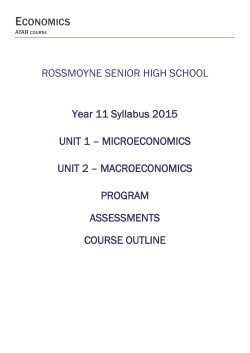 ROSSMOYNE SENIOR HIGH SCHOOL Year 11 Syllabus 2015 UNIT 1