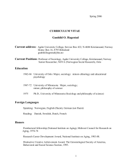 Gunhild Hagestad - Case Western Reserve University