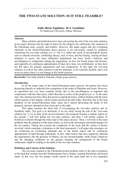 the two-state solution: is it still feasible?