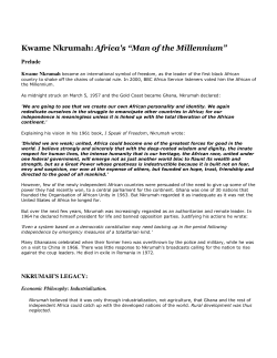 Kwame Nkrumah:Africa`s &ldquo;Man of the Millennium&rdquo;