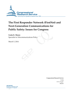 (FirstNet) and Next-Generation Communications for Public Safety