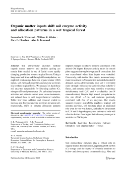 Organic matter inputs shift soil enzyme activity and allocation