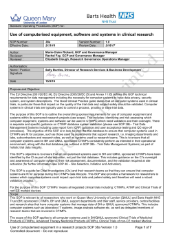 Use of computerised equipment in research projects