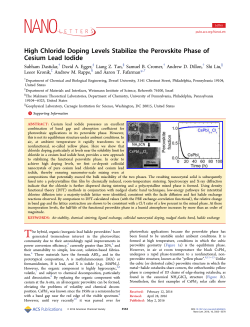High Chloride Doping Levels Stabilize the