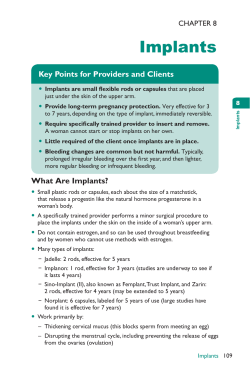 Implants - Family Planning
