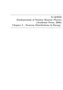 E LEWIS Fundamentals of Nuclear Reactor Physics