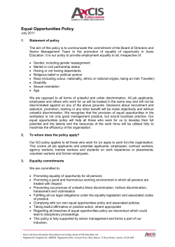 Equal Opportunities Policy