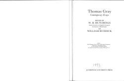 Citation: Paul Williamson, `Gray`s `Elegy` and the Logic of Expression