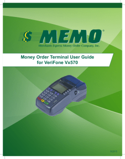 Money Order Terminal User Guide for VeriFone Vx570