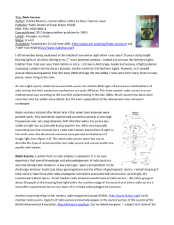 Radio Auroras, 2012 - Reeve Observatory Home Page