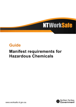 Guide manifest requirements for hazardous chemicals