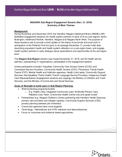 NIAGARA Sub-Region Engagement Session
