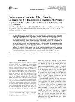 Performance of Asbestos Fibre Counting Laboratories by
