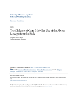 The Children of Cain: Melville`s Use of the Abject Lineage from the
