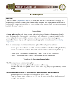 Comma Splices - California State University, Long Beach