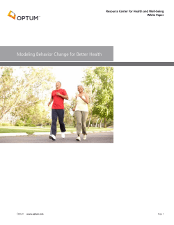 Modeling behavior change for better health