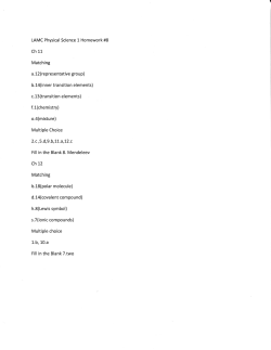 ch 11 Matching b.1"4(inner transition elements) c.13(transition