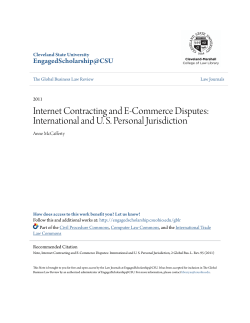 Internet Contracting and E-Commerce Disputes: International and